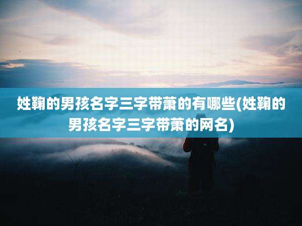 姓鞠的男孩名字三字带萧的有哪些(姓鞠的男孩名字三字带萧的网名)