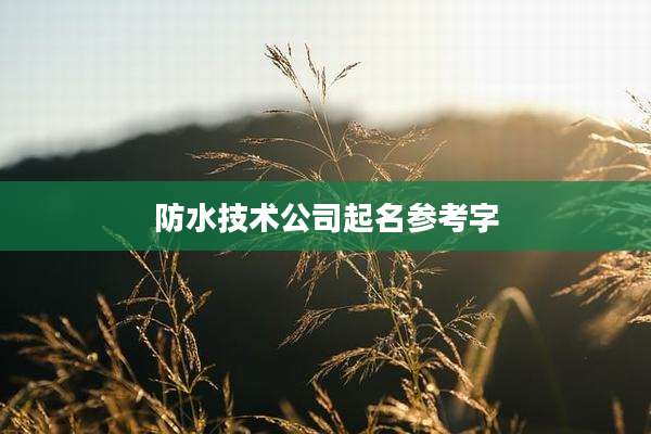 防水技术公司起名参考字