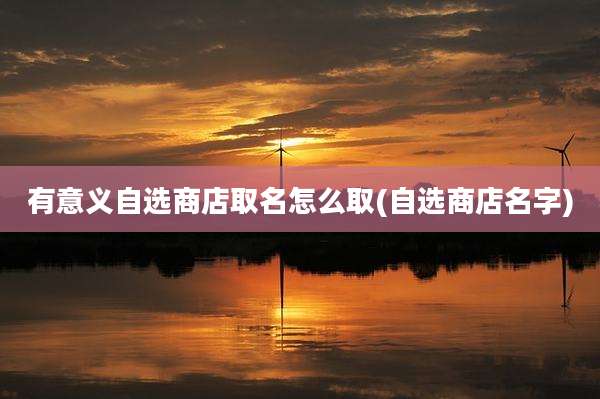 有意义自选商店取名怎么取(自选商店名字)
