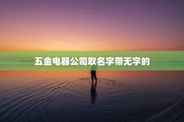 五金电器公司取名字带无字的