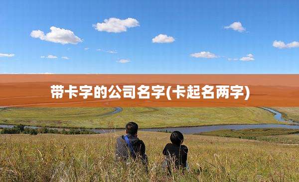 带卡字的公司名字(卡起名两字)
