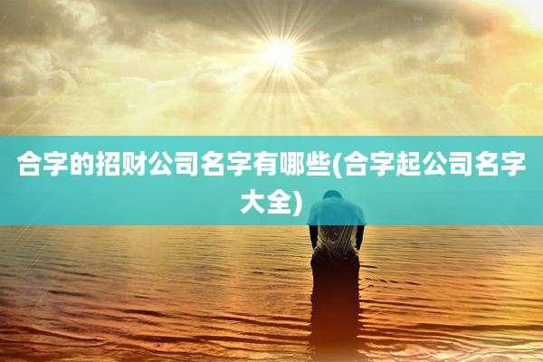 合字的招财公司名字有哪些(合字起公司名字大全)