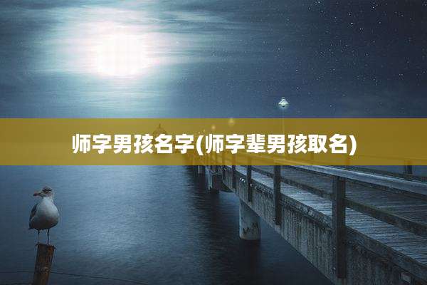 师字男孩名字(师字辈男孩取名)