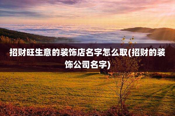 招财旺生意的装饰店名字怎么取(招财的装饰公司名字)
