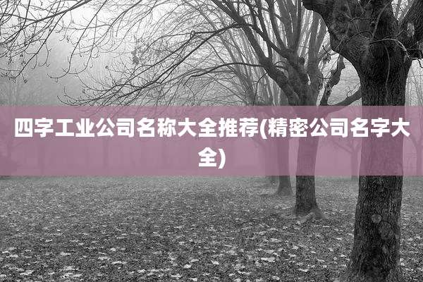四字工业公司名称大全推荐(精密公司名字大全)