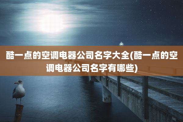 酷一点的空调电器公司名字大全(酷一点的空调电器公司名字有哪些)