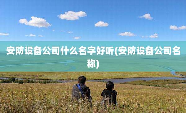 安防设备公司什么名字好听(安防设备公司名称)