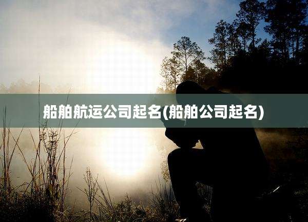 船舶航运公司起名(船舶公司起名)