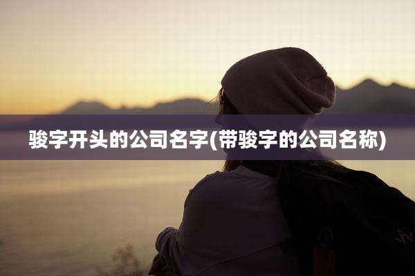 骏字开头的公司名字(带骏字的公司名称)