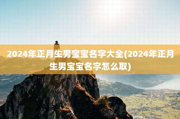 2024年正月生男宝宝名字大全(2024年正月生男宝宝名字怎么取)