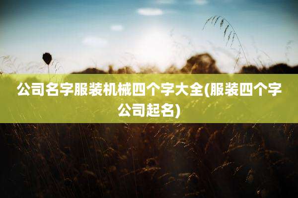 公司名字服装机械四个字大全(服装四个字公司起名)