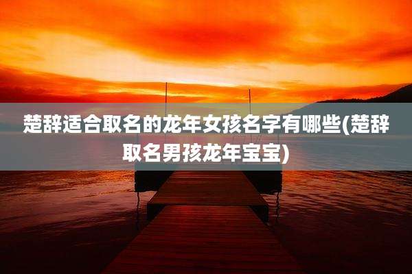 楚辞适合取名的龙年女孩名字有哪些(楚辞取名男孩龙年宝宝)
