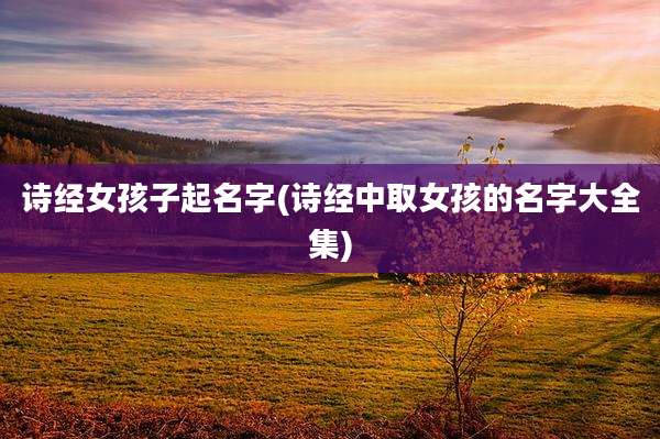 诗经女孩子起名字(诗经中取女孩的名字大全集)