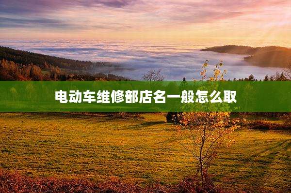 电动车维修部店名一般怎么取