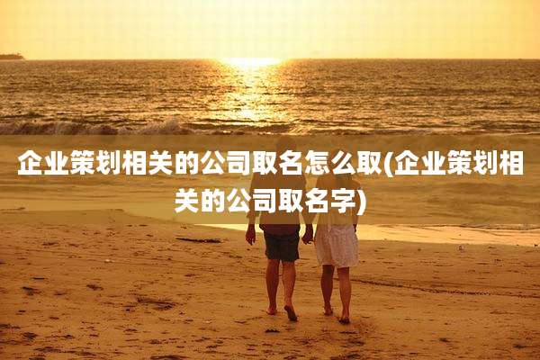 企业策划相关的公司取名怎么取(企业策划相关的公司取名字)