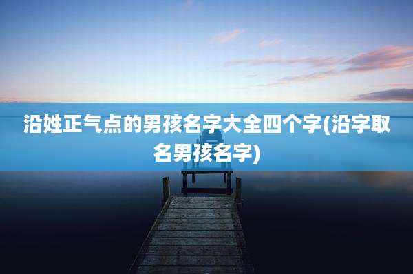 沿姓正气点的男孩名字大全四个字(沿字取名男孩名字)