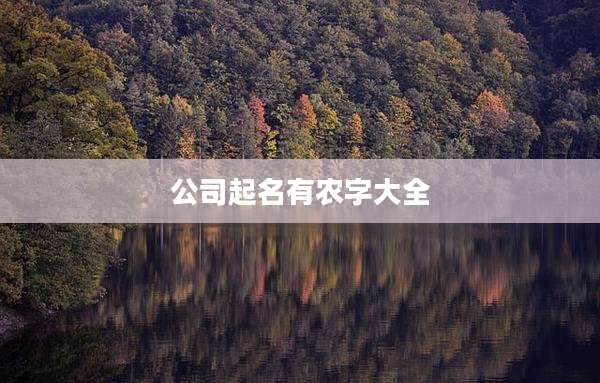 公司起名有农字大全