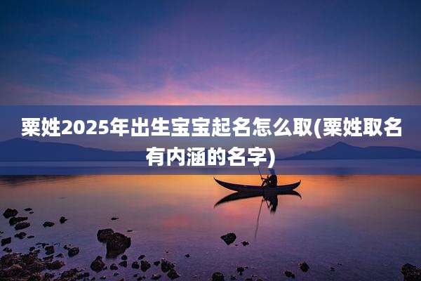 粟姓2025年出生宝宝起名怎么取(粟姓取名有内涵的名字)