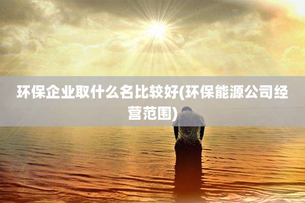 环保企业取什么名比较好(环保能源公司经营范围)