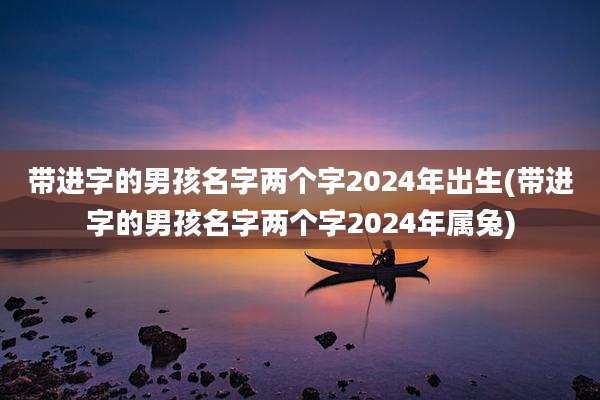 带进字的男孩名字两个字2024年出生(带进字的男孩名字两个字2024年属兔)