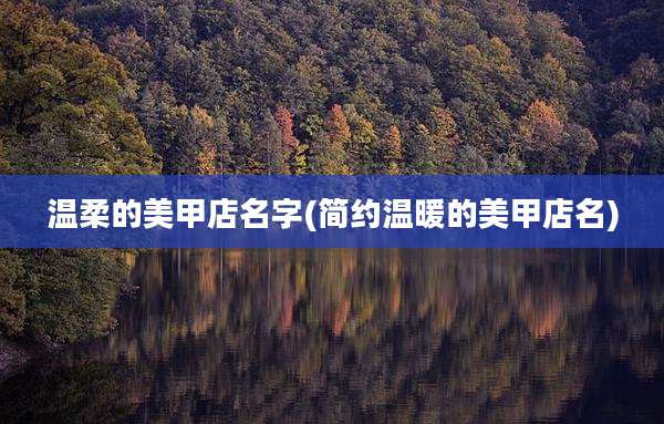 温柔的美甲店名字(简约温暖的美甲店名)