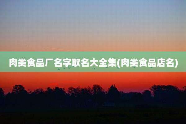 肉类食品厂名字取名大全集(肉类食品店名)