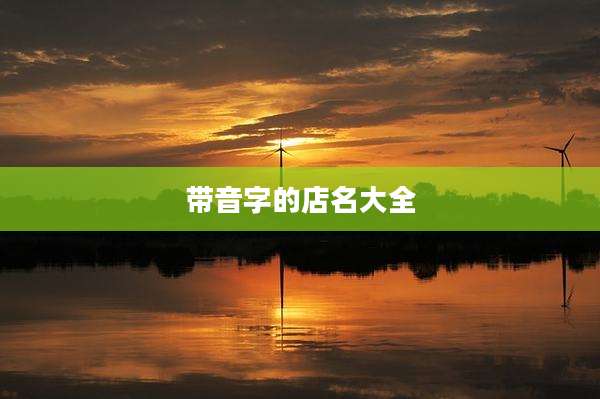 带音字的店名大全