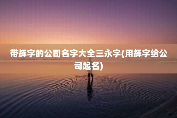 带辉字的公司名字大全三永字(用辉字给公司起名)