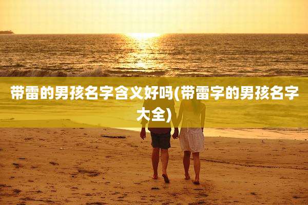 带雷的男孩名字含义好吗(带雷字的男孩名字大全)