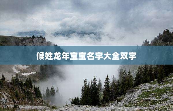 候姓龙年宝宝名字大全双字