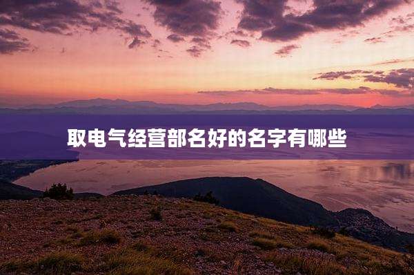 取电气经营部名好的名字有哪些