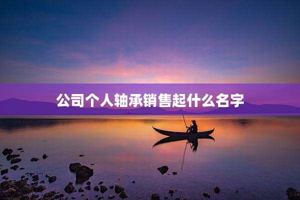 公司个人轴承销售起什么名字
