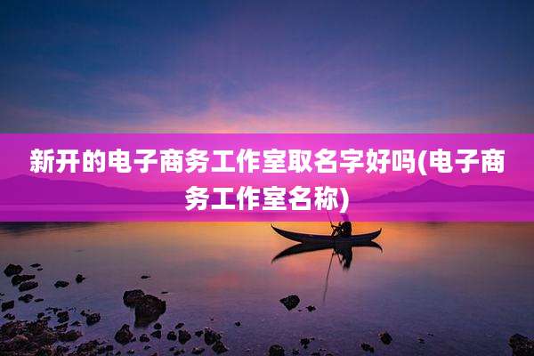 新开的电子商务工作室取名字好吗(电子商务工作室名称)