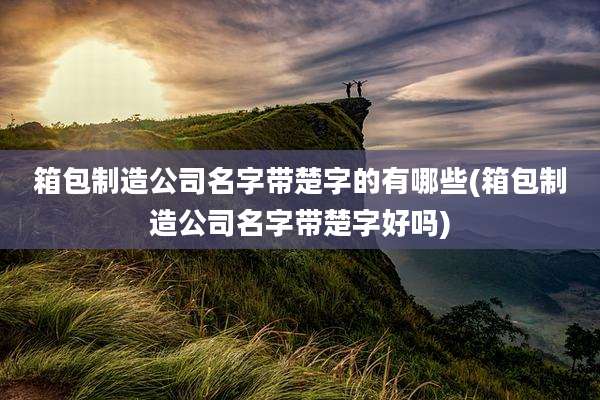 箱包制造公司名字带楚字的有哪些(箱包制造公司名字带楚字好吗)