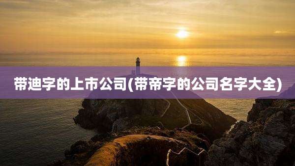 带迪字的上市公司(带帝字的公司名字大全)