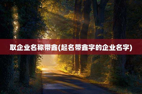 取企业名称带鑫(起名带鑫字的企业名字)
