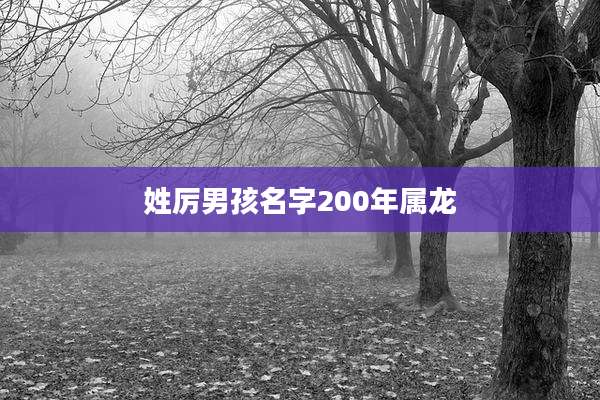 姓厉男孩名字200年属龙
