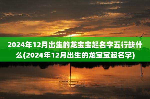 2024年12月出生的龙宝宝起名字五行缺什么(2024年12月出生的龙宝宝起名字)