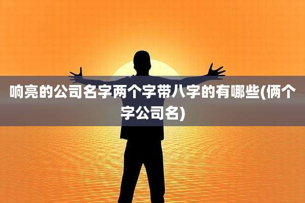 响亮的公司名字两个字带八字的有哪些(俩个字公司名)