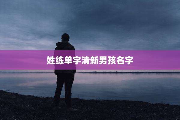 姓练单字清新男孩名字