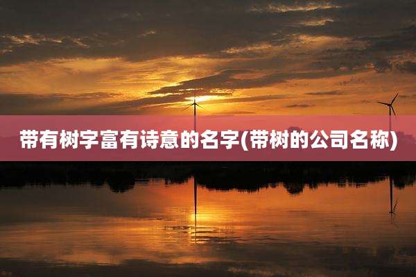 带有树字富有诗意的名字(带树的公司名称)