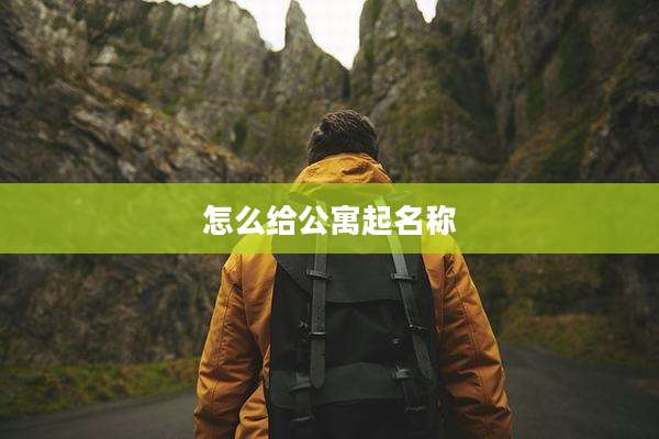 怎么给公寓起名称