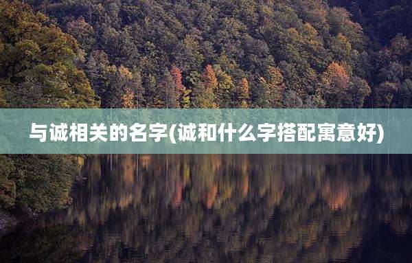 与诚相关的名字(诚和什么字搭配寓意好)