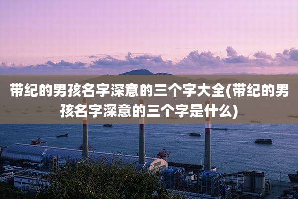 带纪的男孩名字深意的三个字大全(带纪的男孩名字深意的三个字是什么)