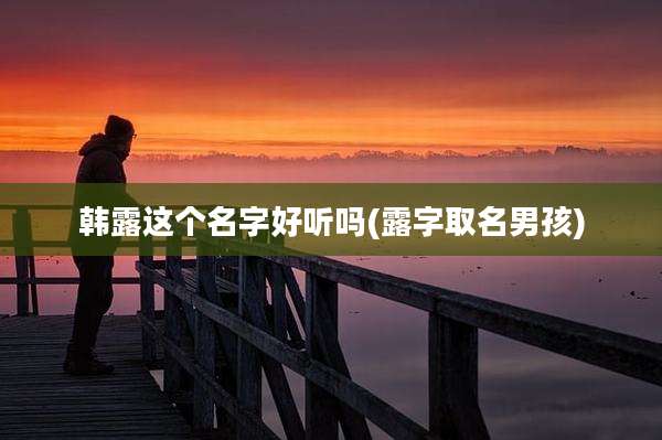韩露这个名字好听吗(露字取名男孩)