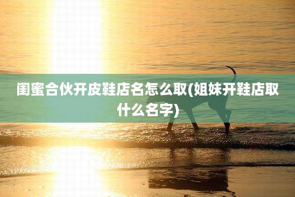 闺蜜合伙开皮鞋店名怎么取(姐妹开鞋店取什么名字)