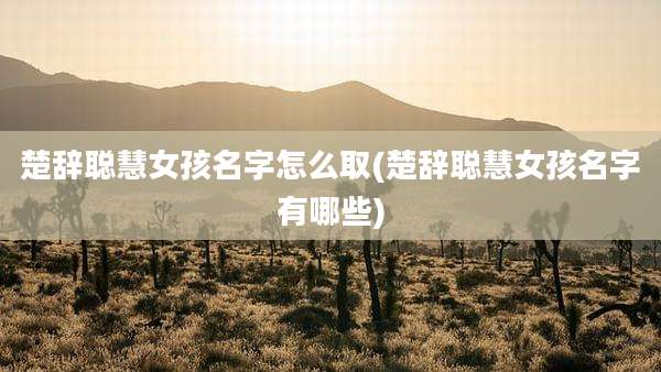 楚辞聪慧女孩名字怎么取(楚辞聪慧女孩名字有哪些)