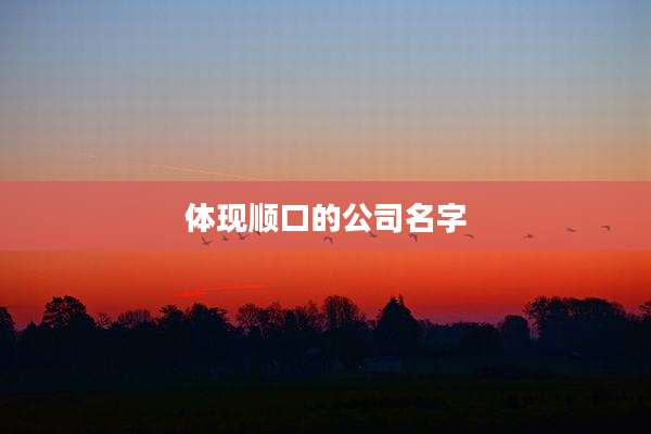 体现顺口的公司名字
