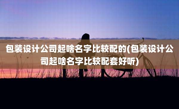 包装设计公司起啥名字比较配的(包装设计公司起啥名字比较配套好听)