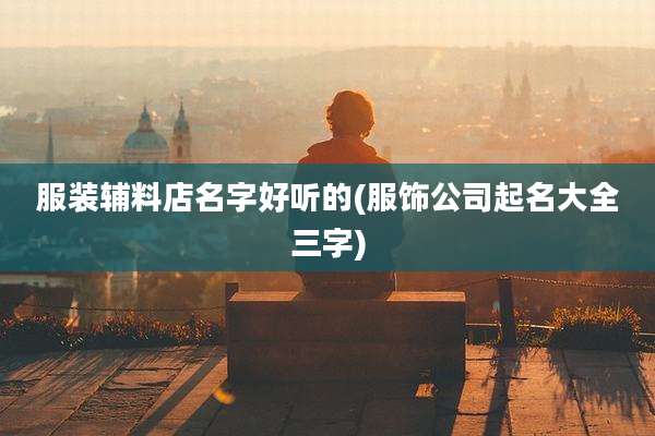 服装辅料店名字好听的(服饰公司起名大全三字)
